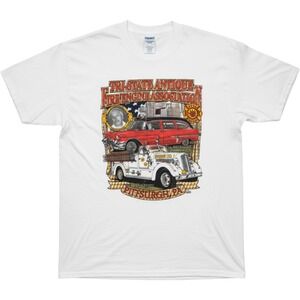 Fire Engine Association Pittsburgh 2010 Jerzees T Shirt Cotton Blend White XL